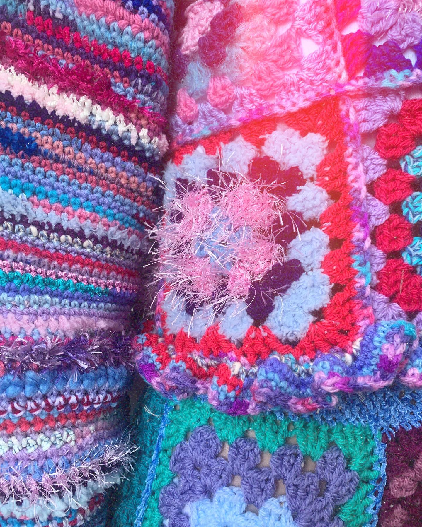 Hydrangea Granny Square Crochet Cropped Jumper