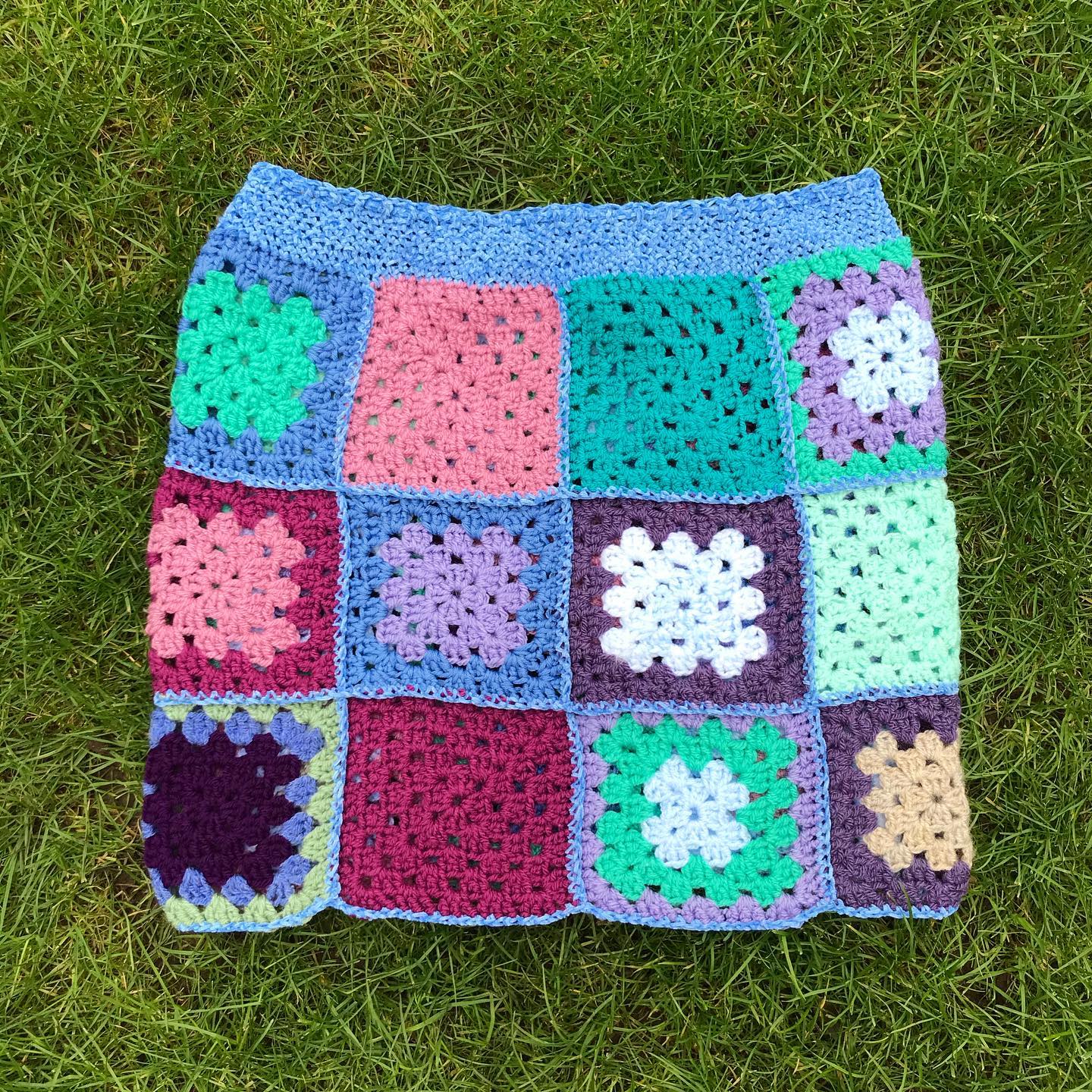 Mermaid Granny Square Crochet Skirt