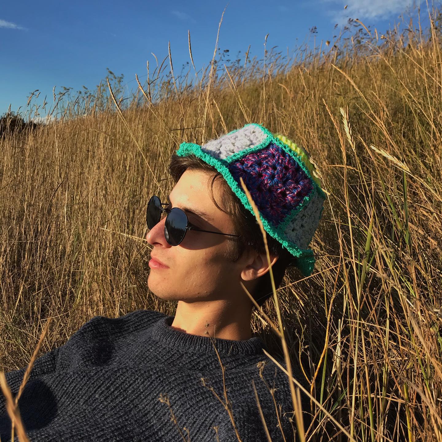 Mint Granny Square Bucket Hat