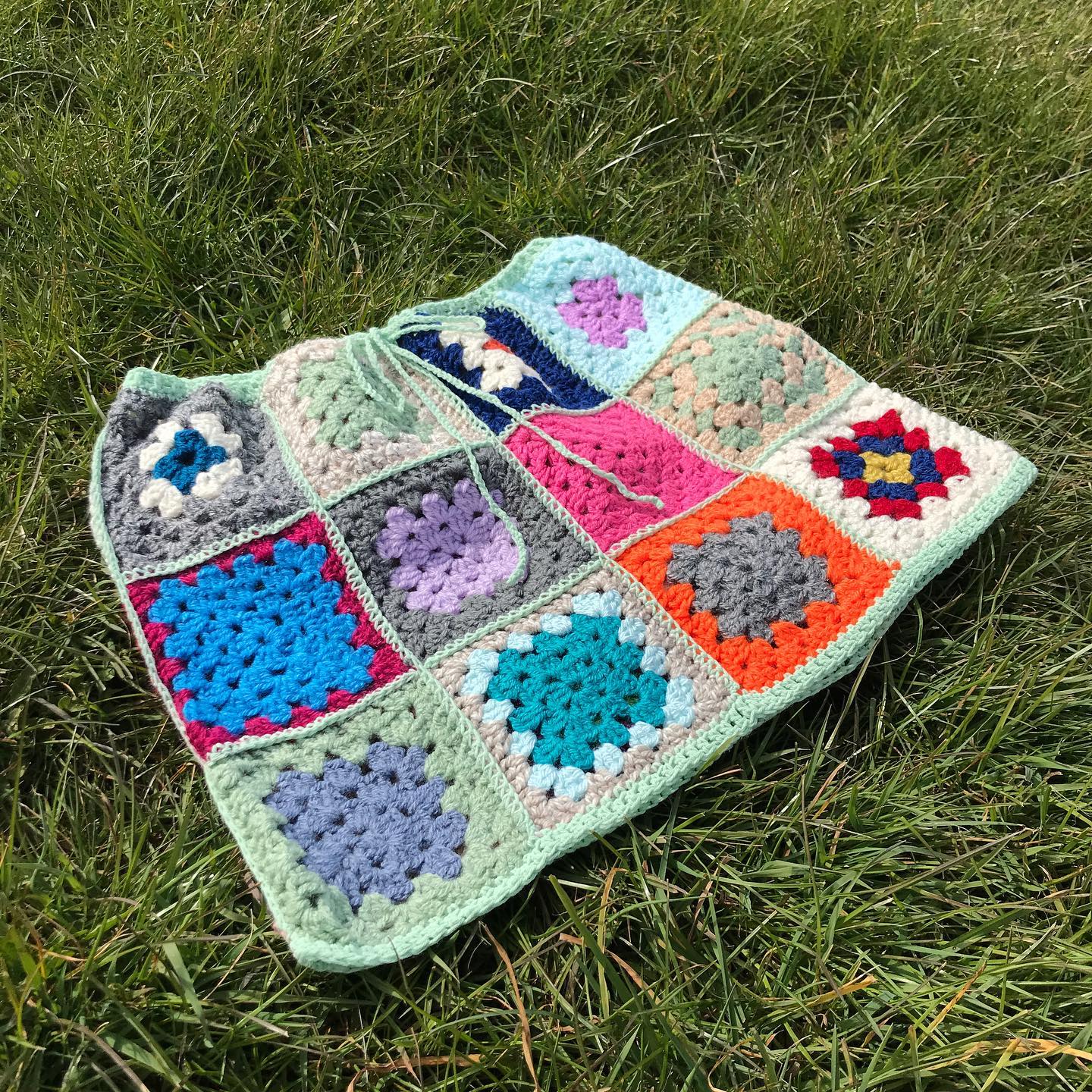 Blanket Granny Square Crochet Skirt