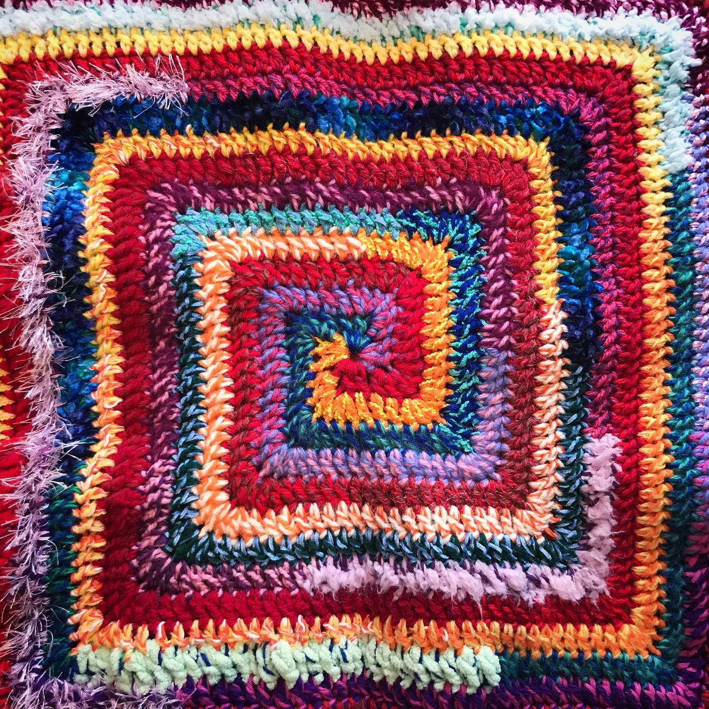 Rainbow Spiral Granny Square Crochet Jumper