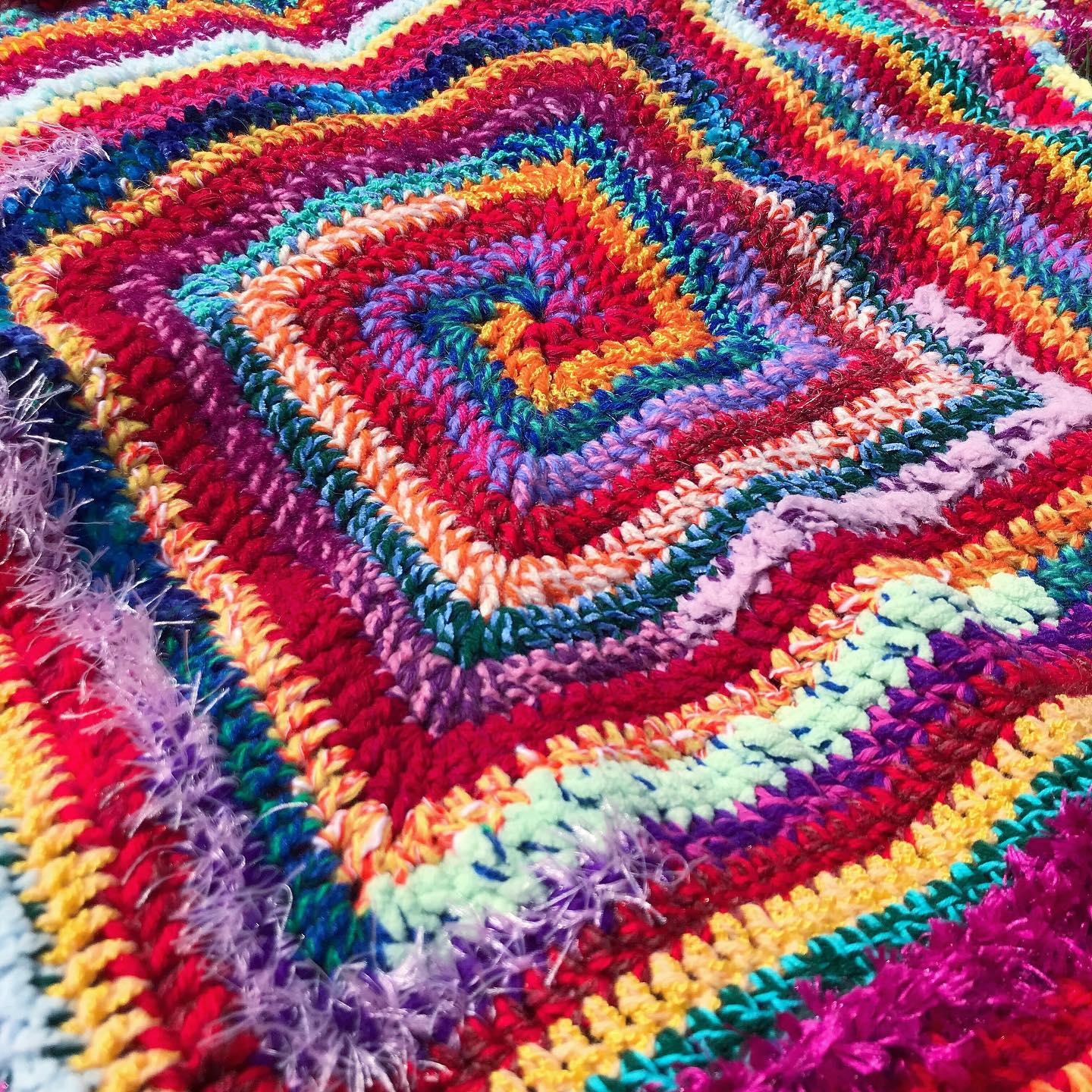 Rainbow Spiral Granny Square Crochet Jumper