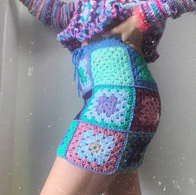 Mermaid Granny Square Crochet Skirt